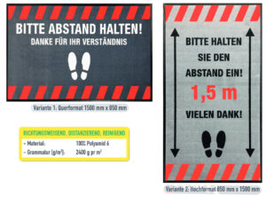 Logomatte - Abstand